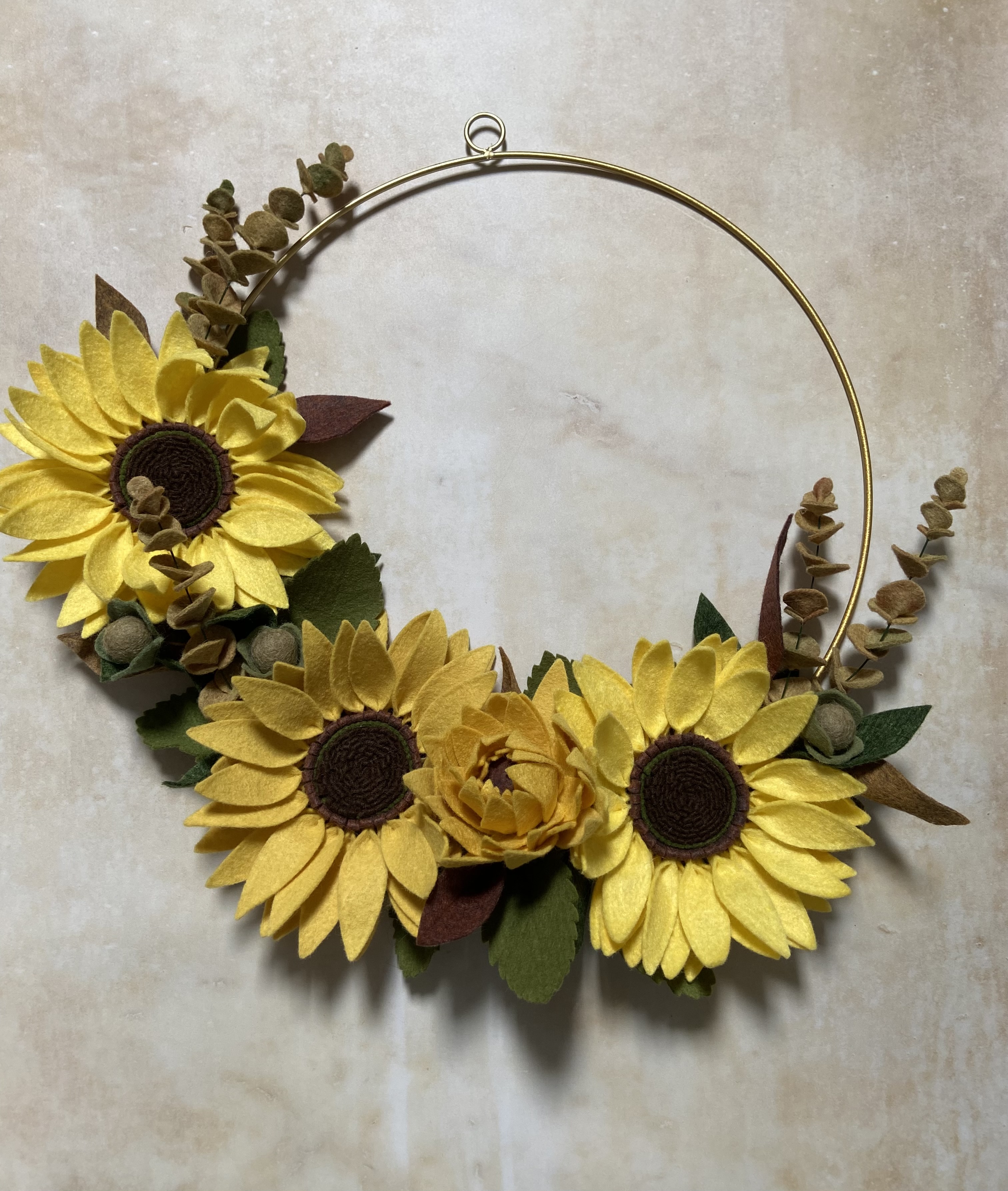 Sunflower Modern Wreath